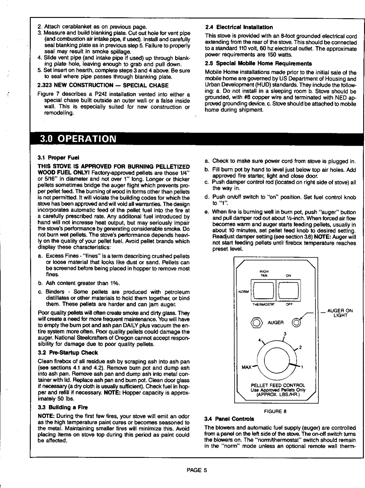 Page 5 of 9 - Breckwell Breckwell-1991-s-P24Fs-Users-Manual- P24 Blazer Pellet Stove Owner's Manual  Breckwell-1991-s-p24fs-users-manual