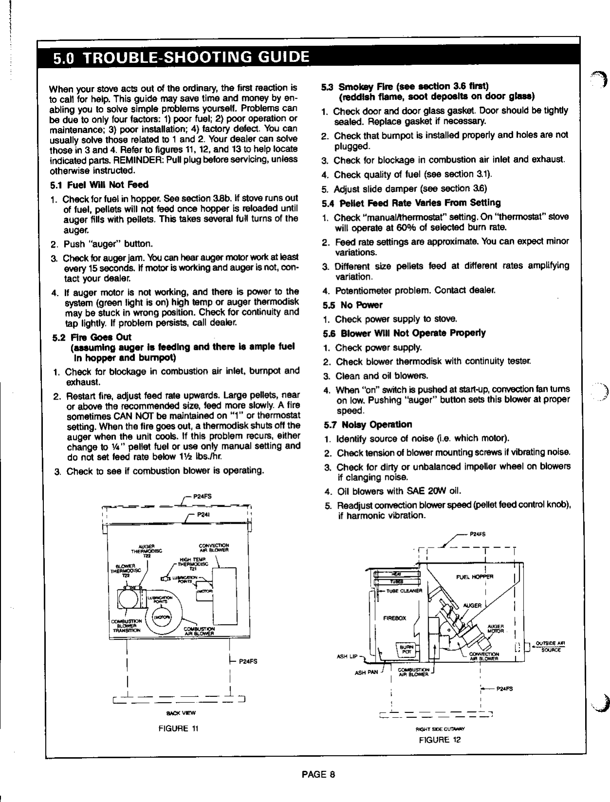 Page 8 of 9 - Breckwell Breckwell-1991-s-P24Fs-Users-Manual- P24 Blazer Pellet Stove Owner's Manual  Breckwell-1991-s-p24fs-users-manual