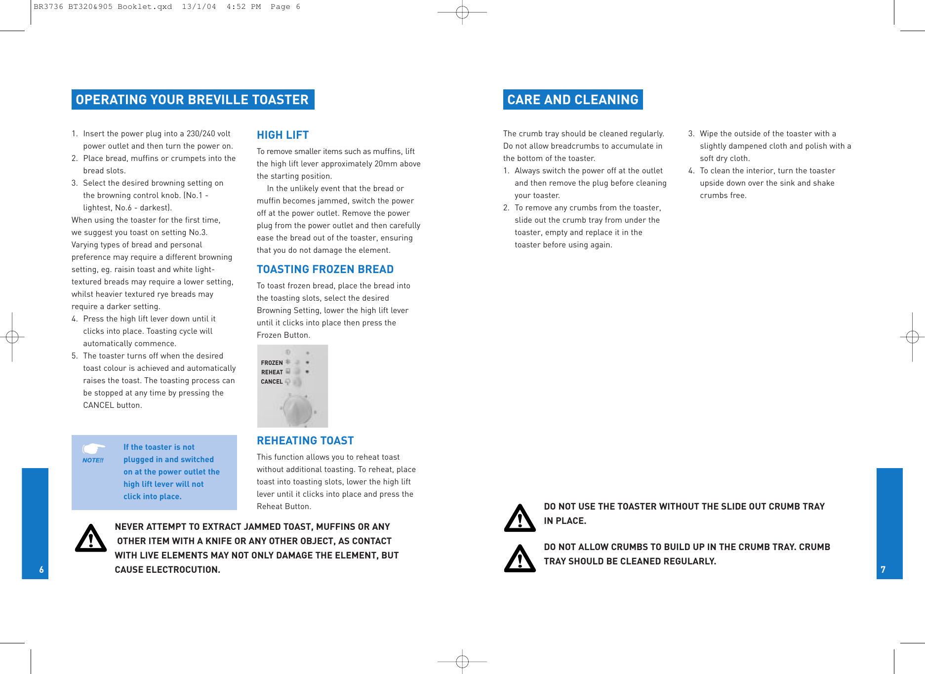 Page 4 of 4 - Breville BT905 BR3736 BT320&905 Booklet User Manual To The 311c2119-e7ec-4a90-9265-df5197b6c6e4