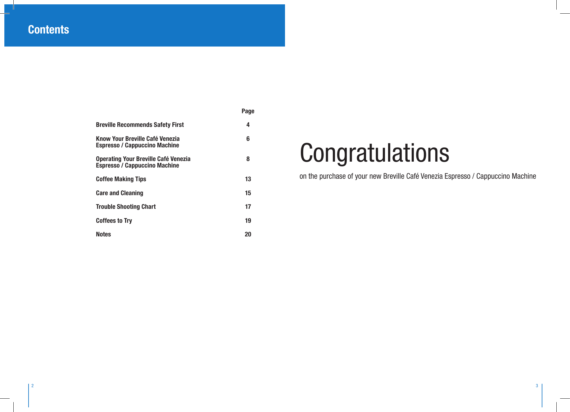 Page 2 of 10 - Breville Breville-Bes250S-Users-Manual- Breville-bes250s-users-manual