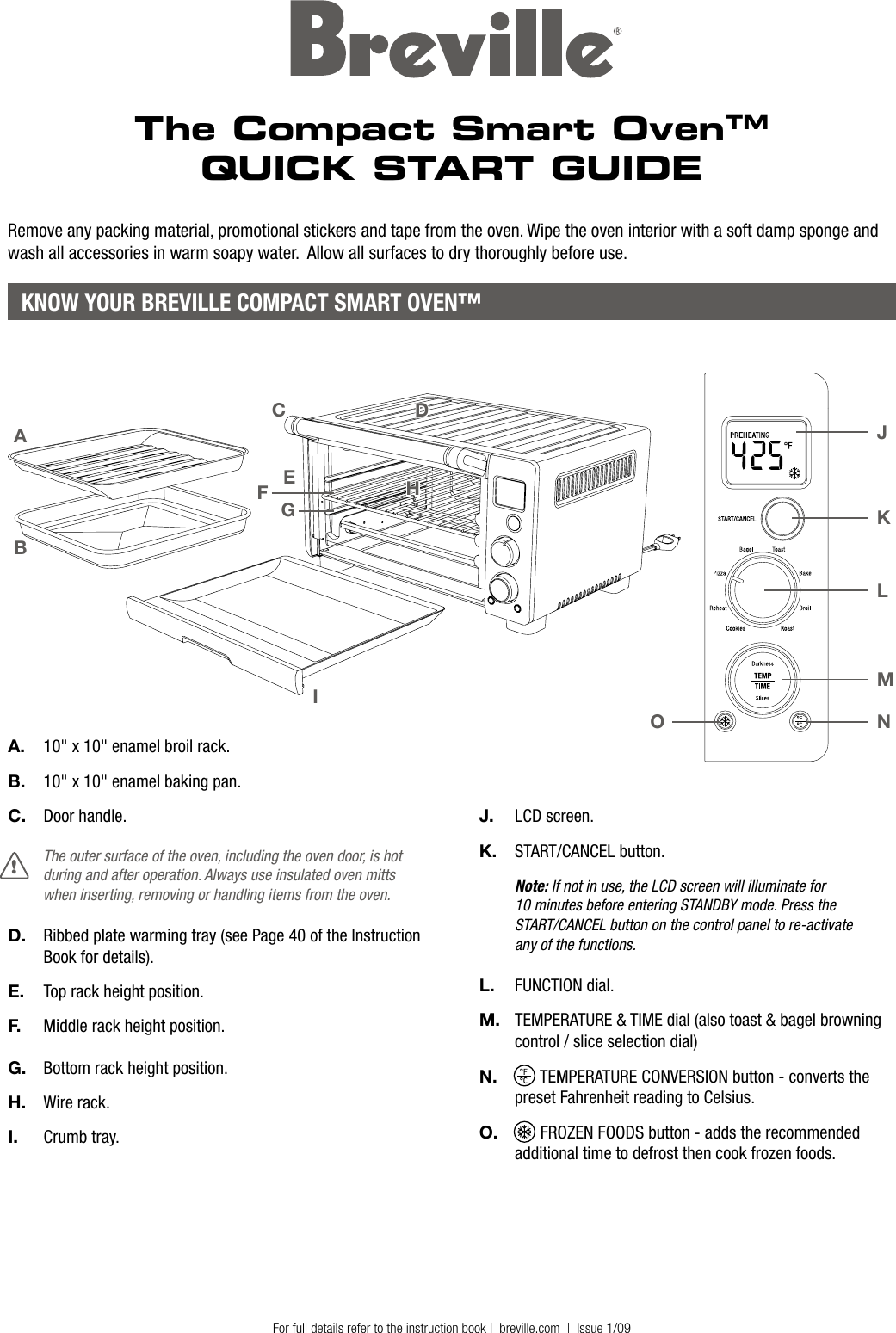 Page 1 of 3 - Breville Breville-Bov650Xl-Quick-Start-Manual-  Breville-bov650xl-quick-start-manual