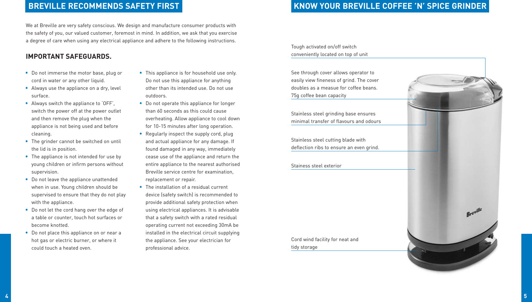 Page 3 of 4 - Breville Breville-Coffee-Nspice-Cg2B-Users-Manual- BR5490 CG2B AUST Book  Breville-coffee-nspice-cg2b-users-manual