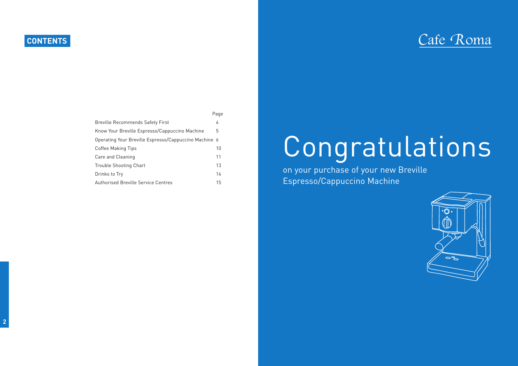 Page 2 of 10 - Breville Breville-Esp6-8-Instruction-Manual- BR4074 ESP6&8 Intruct Book  Breville-esp6-8-instruction-manual