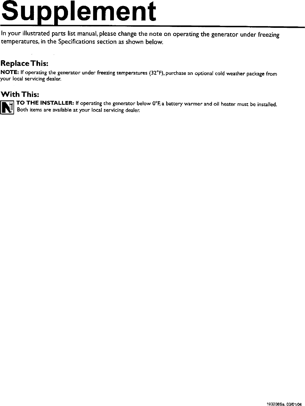 Page 1 of 1 - Briggs & Stratton 01815-0 User Manual HOME GENERATOR - Manuals And Guides L0403028