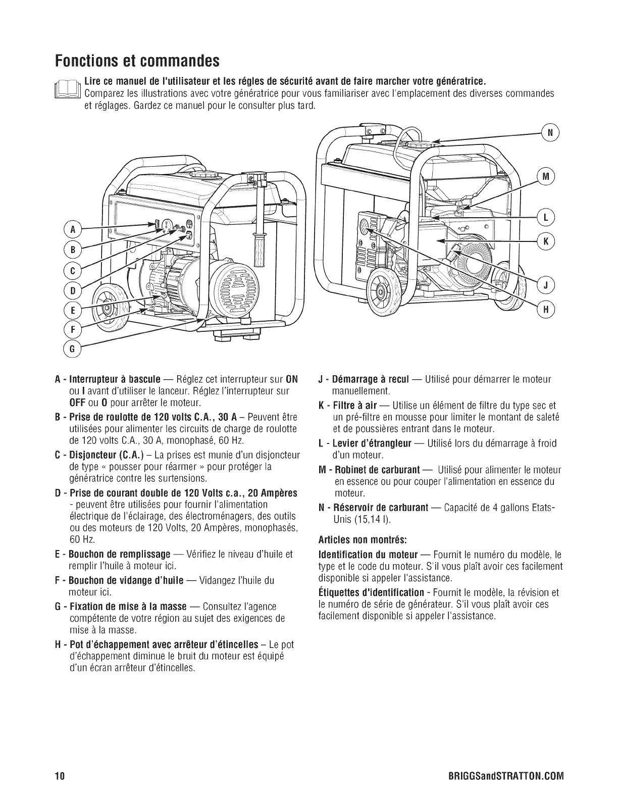 Briggs Stratton 030547 00 User Manual GENERATOR Manuals And Guides