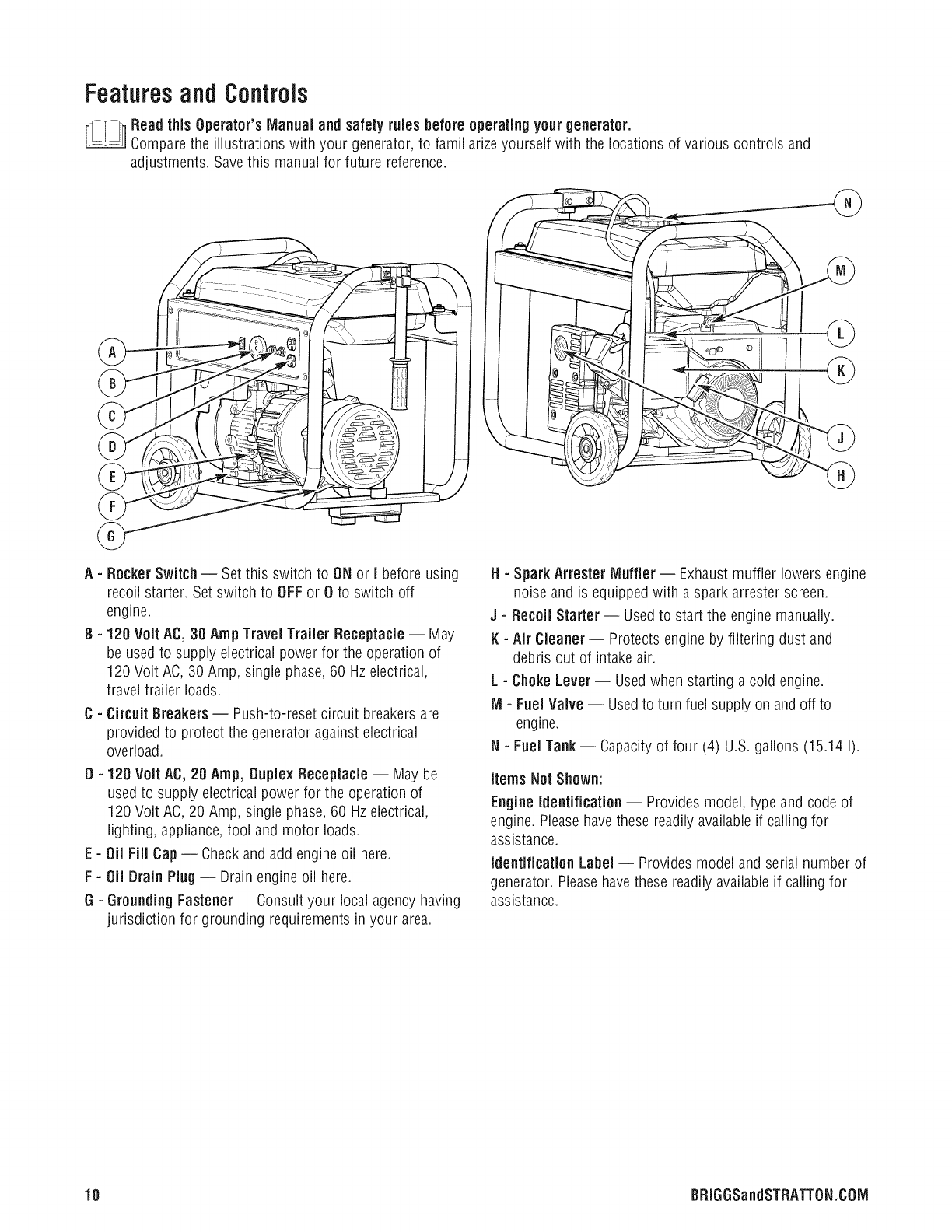 Briggs Stratton 030547 00 User Manual GENERATOR Manuals And Guides