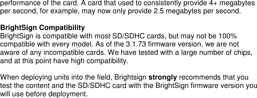 Page 2 of 2 - BrightSign Tech Note  Bright Sign SDCard