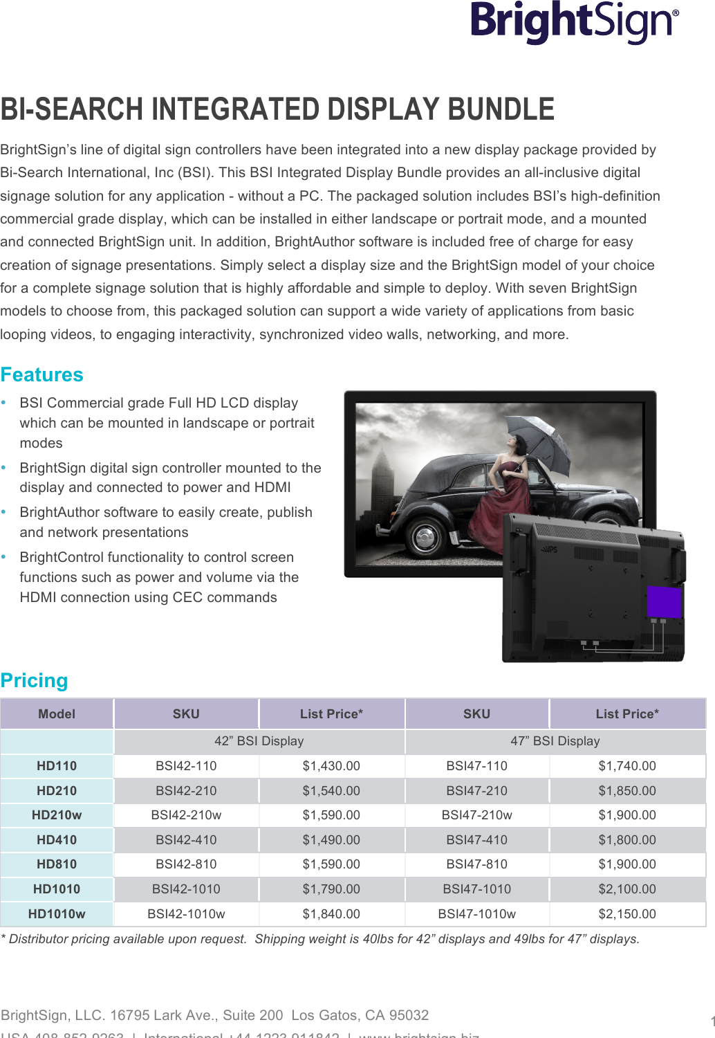 Page 1 of 2 - BSI-display-bundle_datasheet_v2x  BSI-display-bundle Datasheet V2