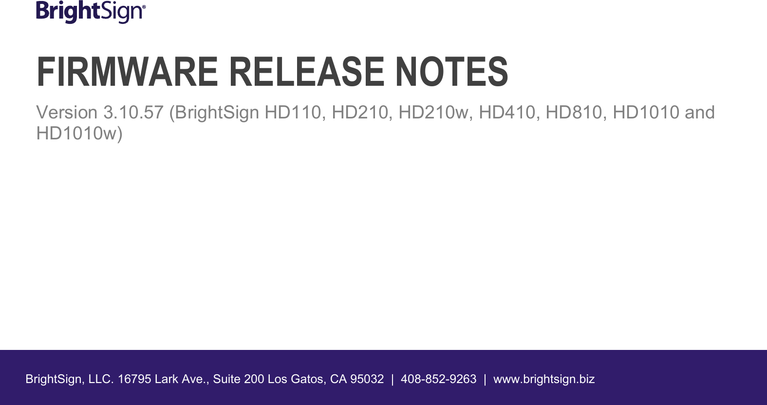 Page 1 of 3 - FW 3.10.57 Release Notes