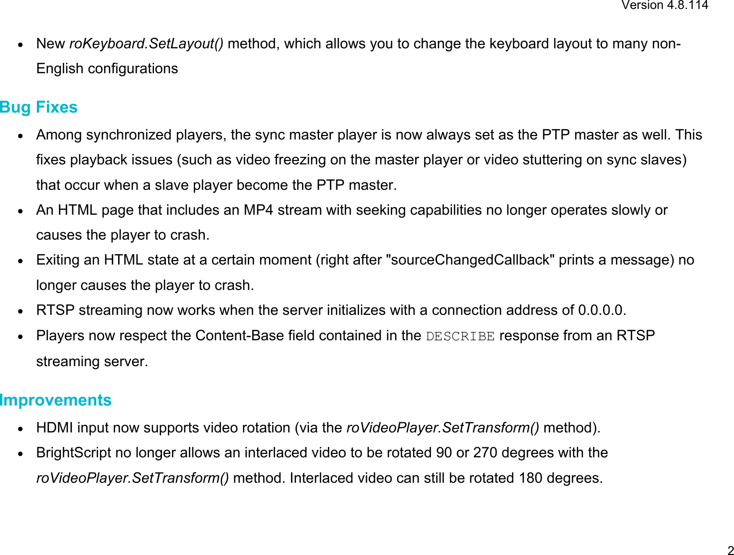 Page 3 of 4 - FW 4.8.114 Release Notes (XD230, XD1030, XD1230)