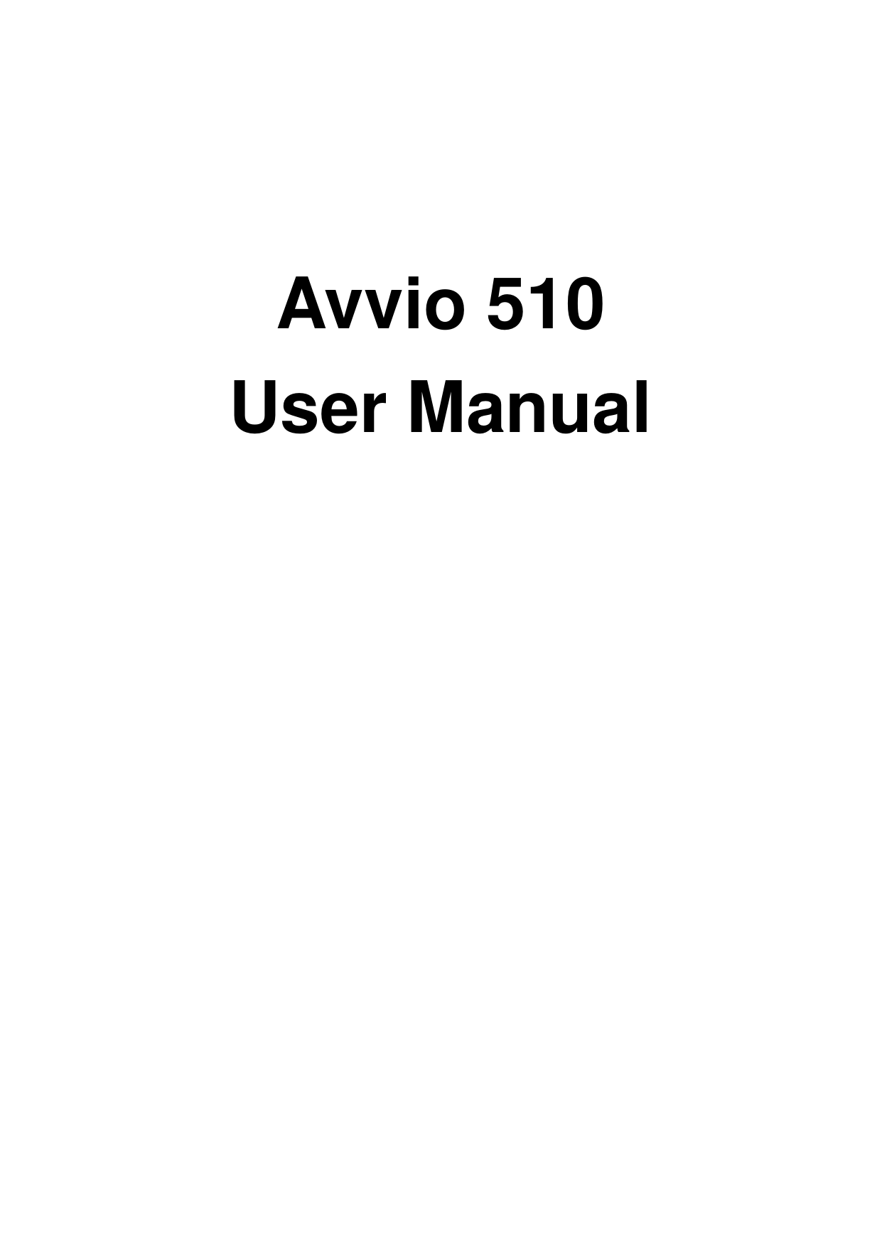    Avvio 510 User Manual    