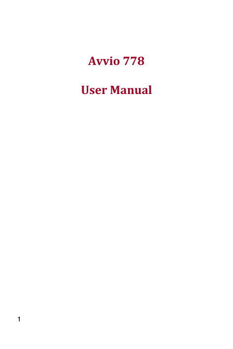     1     Avvio 778  User Manual   