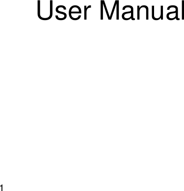  1   User Manual     