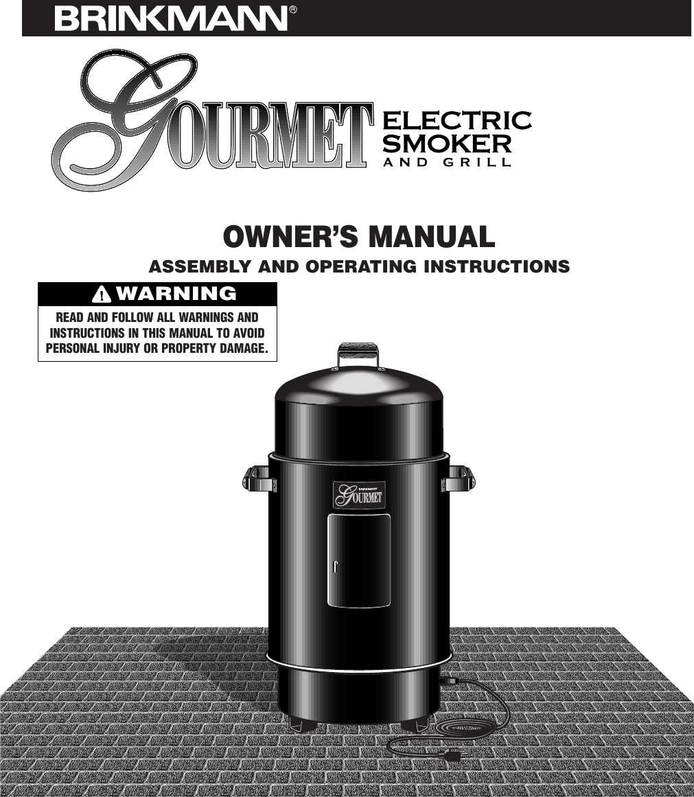 Brinkmann Electric Smoker Users Manual Instr Gourmetelectric 8266