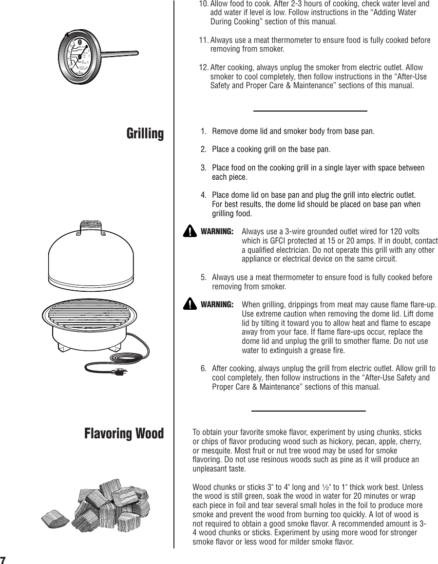 Brinkmann Electric Smoker Users Manual INSTR Gourmet/Electric