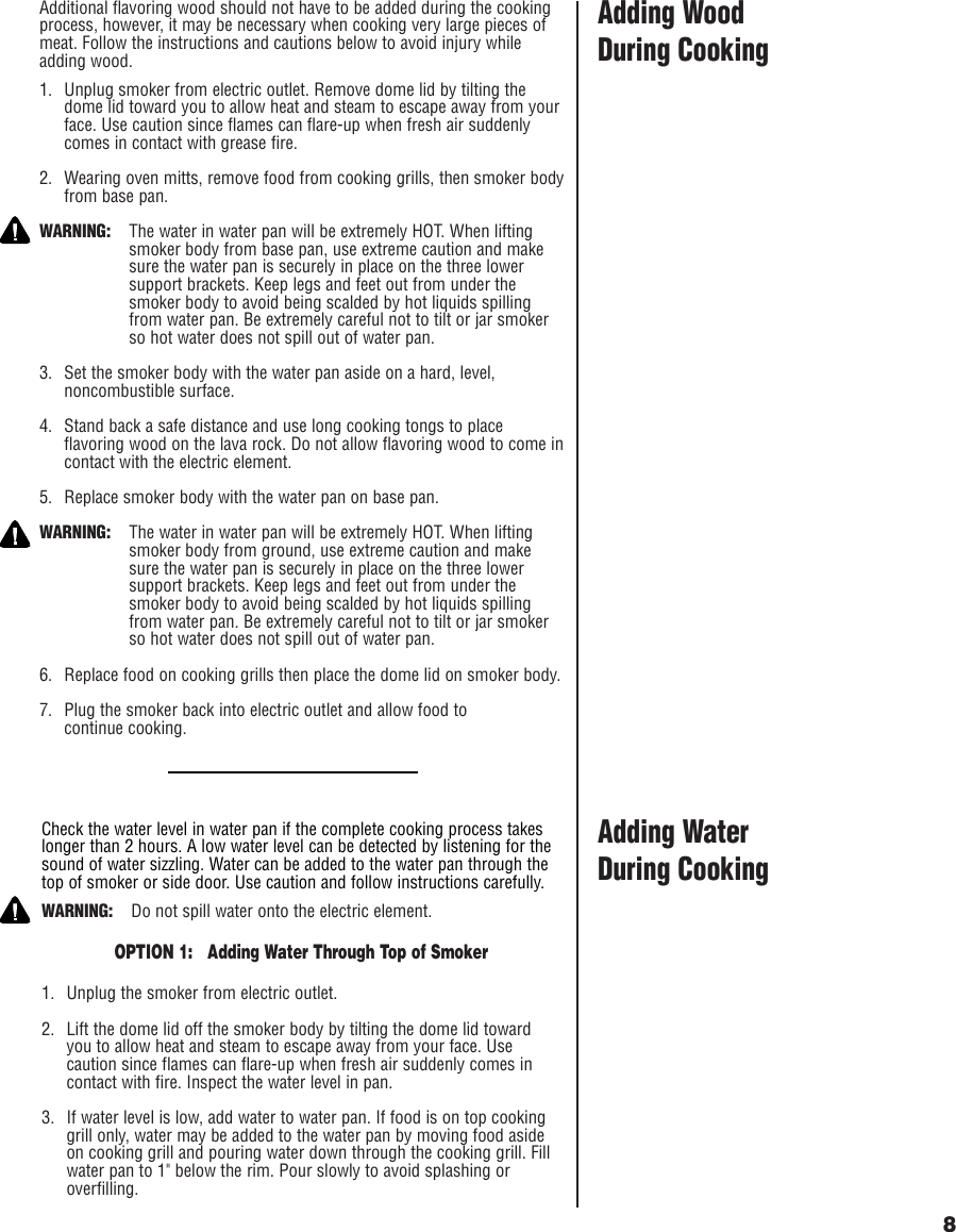 Brinkmann Electric Smoker Users Manual INSTR Gourmet/Electric