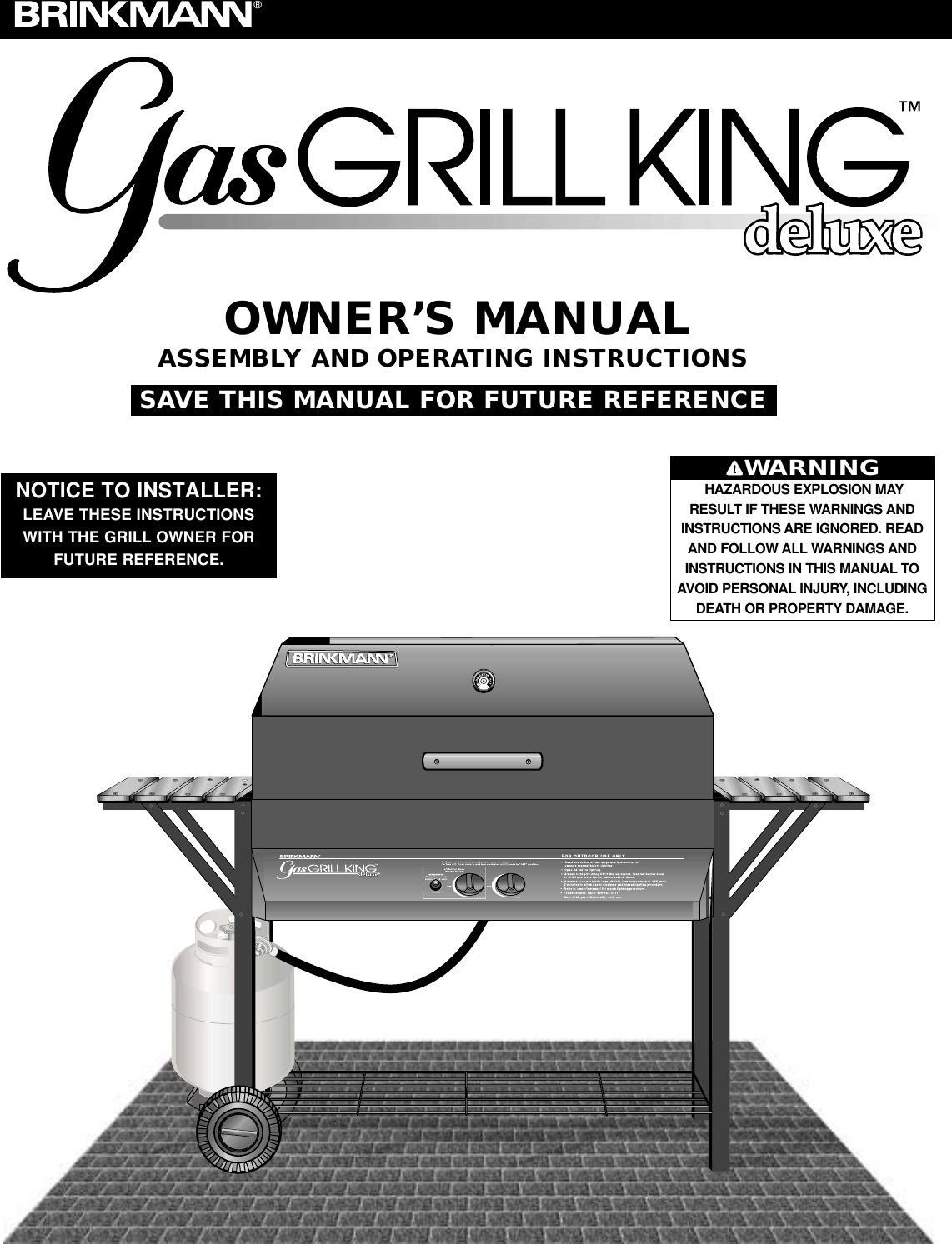 Brinkmann Gas Grill King Users Manual
