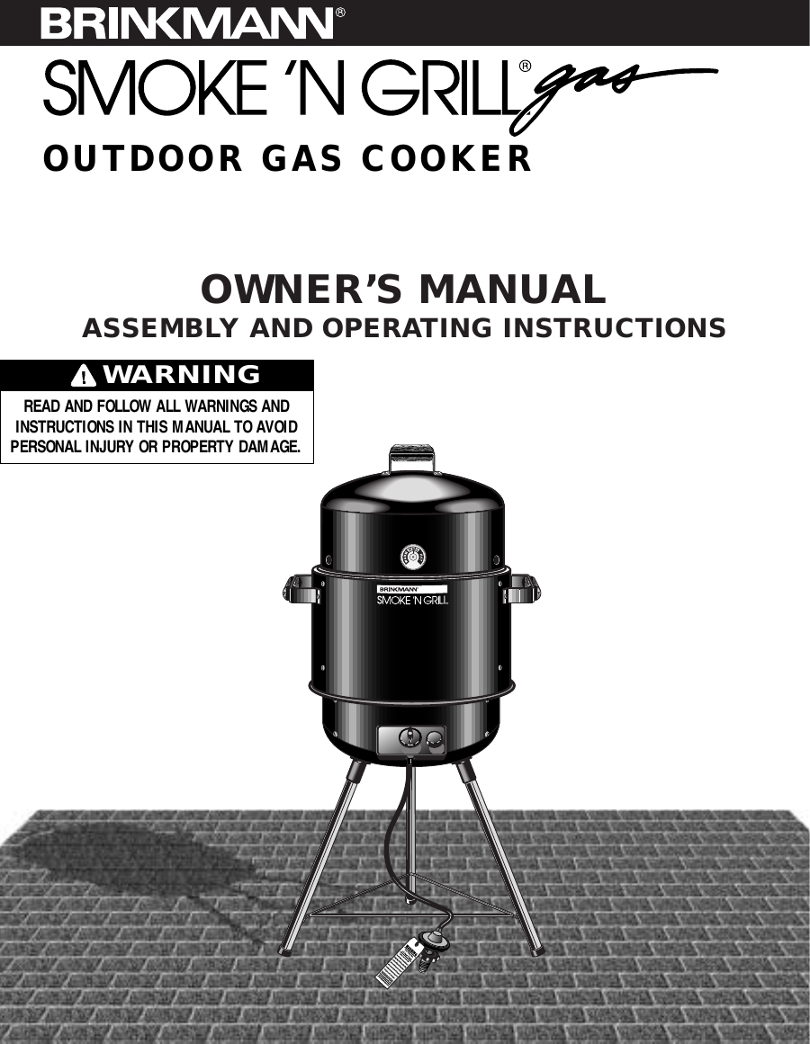 Brinkmann Smoke N Grill Outdoor Gas Cooker 810 5600 0 Users Manual