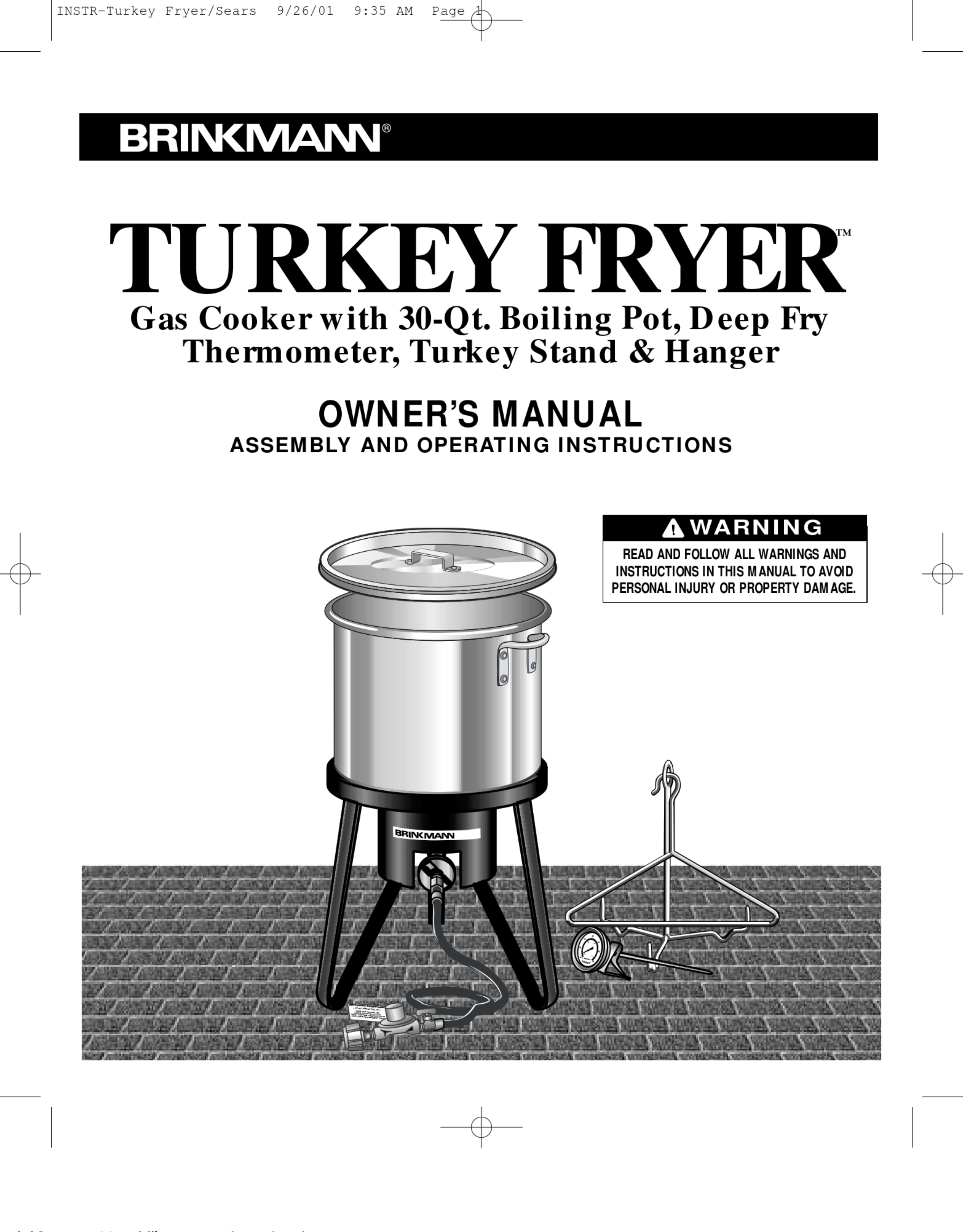 Page 1 of 12 - Brinkmann Brinkmann-Turkey-Fryer-Owners-Manual-1003195 User Manual