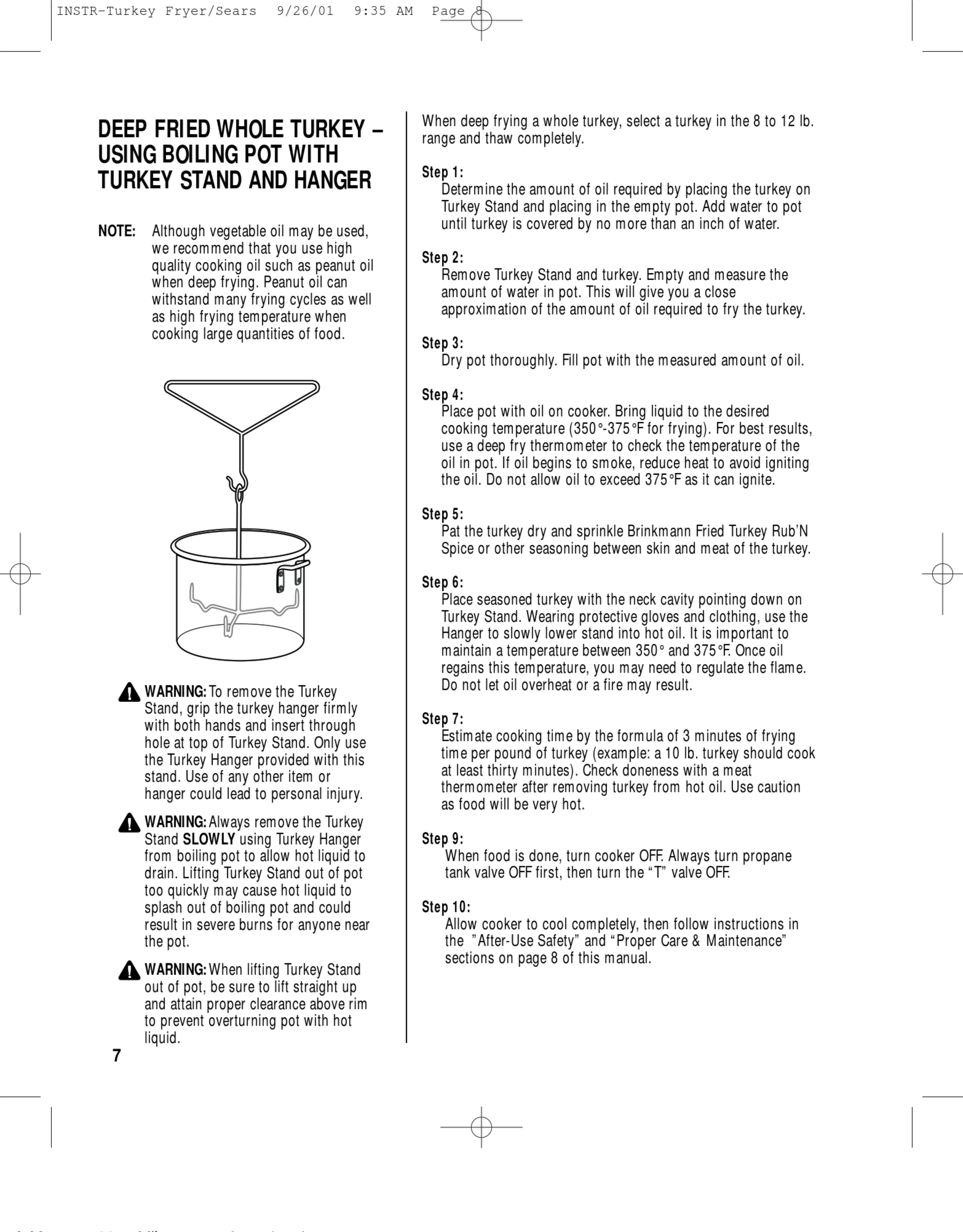 Page 8 of 12 - Brinkmann Brinkmann-Turkey-Fryer-Owners-Manual-1003195 User Manual