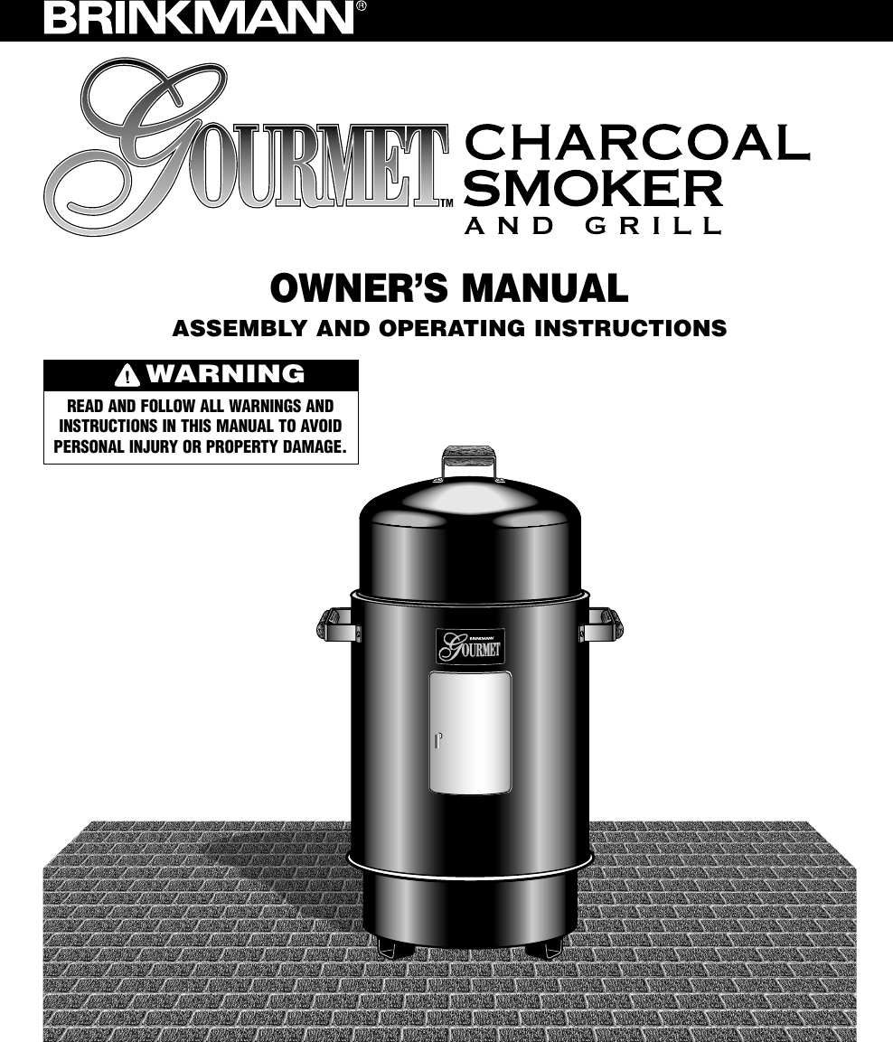 Brinkmann Smoker INSTR Gourmet Charcoal User Manual To The Dd30ab14