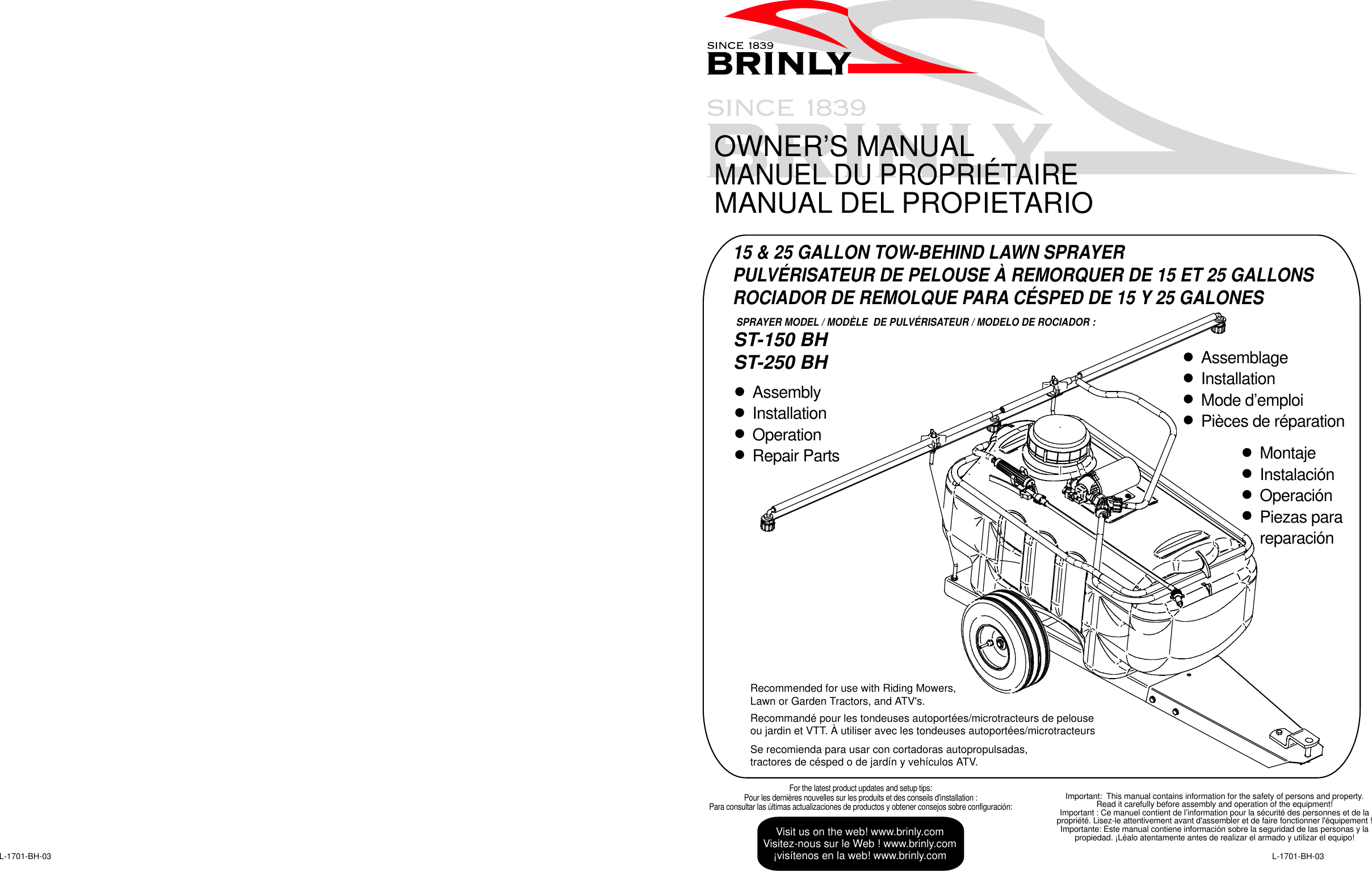 Page 1 of 10 - Brinly-Hardy Brinly-Hardy-Brinly-Hardy-Lawn-Aerator-15-And-25-Gallon-Tow-Behind-Lawn-Sprayer-Users-Manual- 12-1  Brinly-hardy-brinly-hardy-lawn-aerator-15-and-25-gallon-tow-behind-lawn-sprayer-users-manual