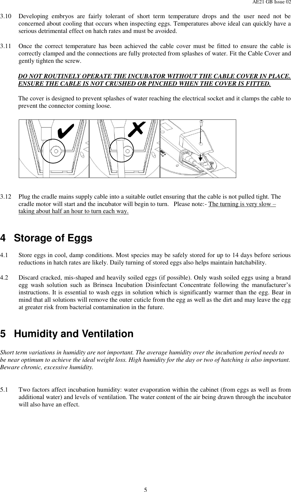 Page 5 of 12 - Brinsea Brinsea-Octagon-20-Eco-Users-Manual-  Brinsea-octagon-20-eco-users-manual