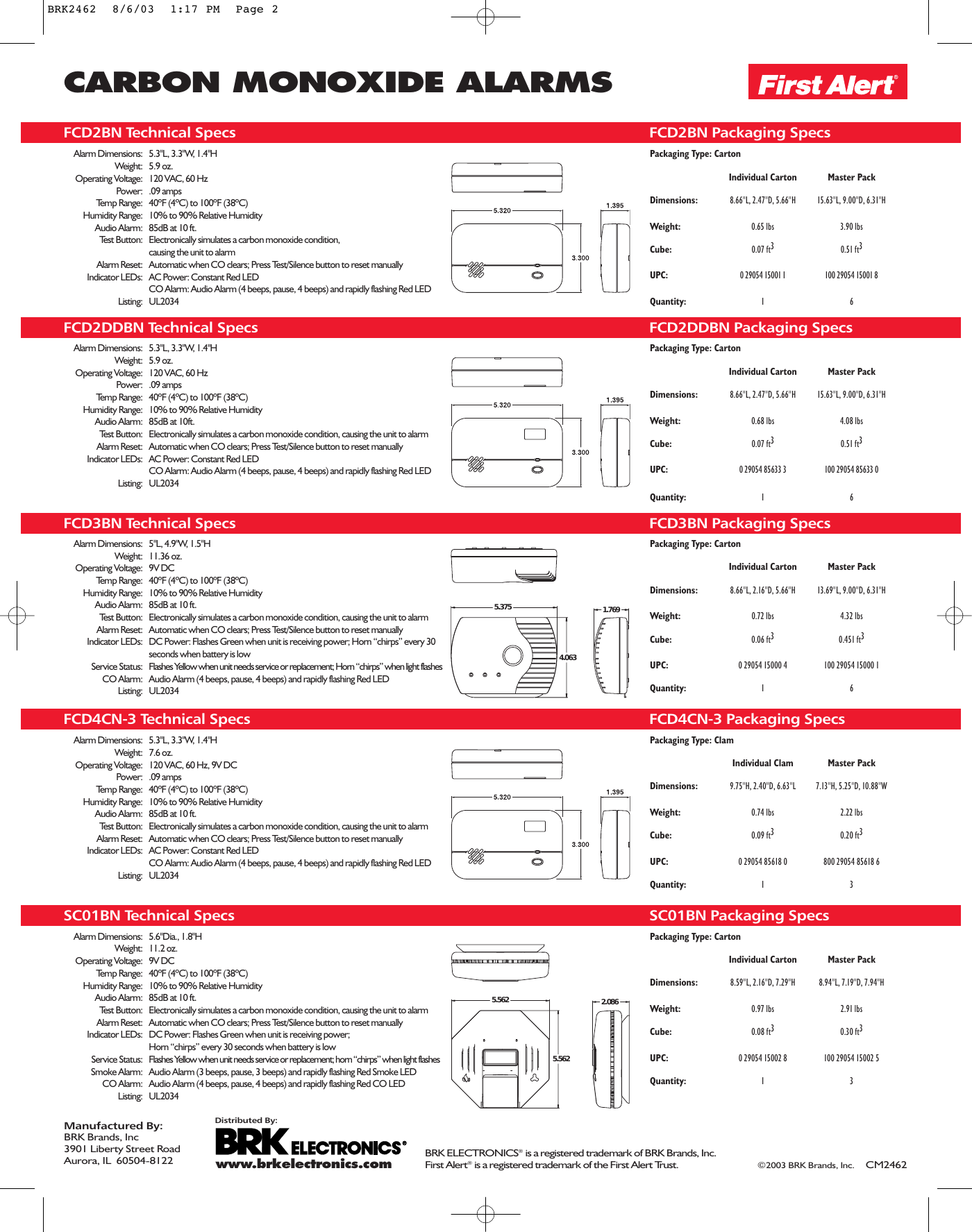 Page 2 of 2 - Brk-Electronic Brk-Electronic-First-Alert-Sco1Bn-Users-Manual- BRK2462  Brk-electronic-first-alert-sco1bn-users-manual