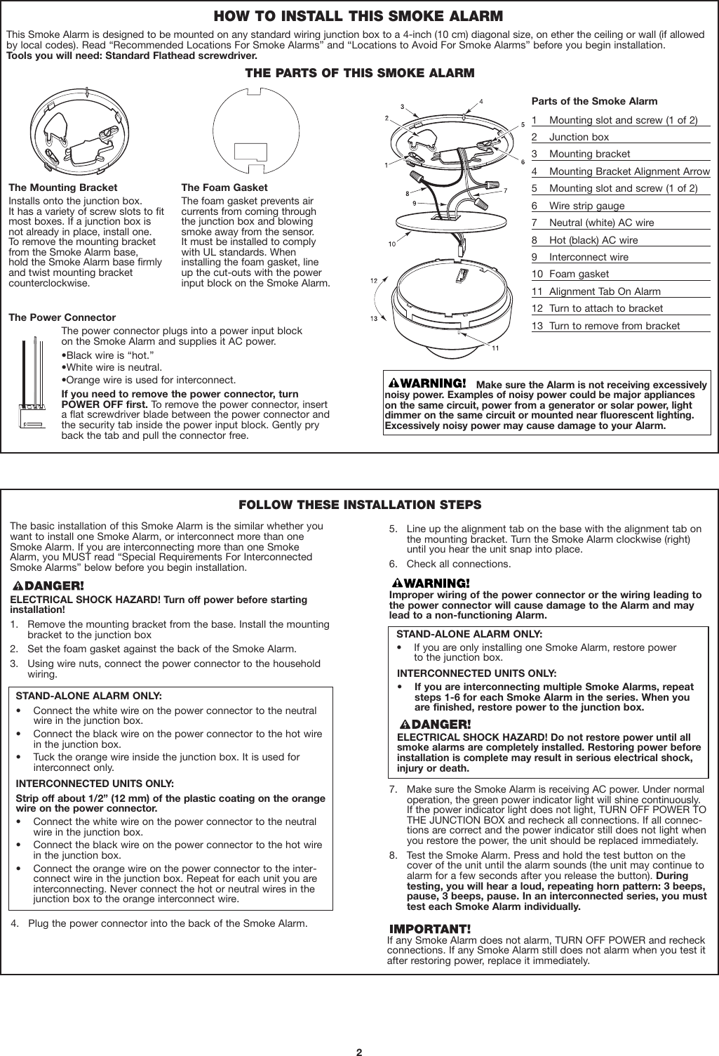 Page 2 of 6 - Brk-Electronic Brk-Electronic-Sa100B-Users-Manual- 100S,SA100  Brk-electronic-sa100b-users-manual