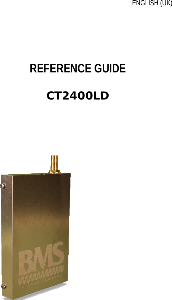   ENGLISH (UK)       REFERENCE GUIDE  CT2400LD               