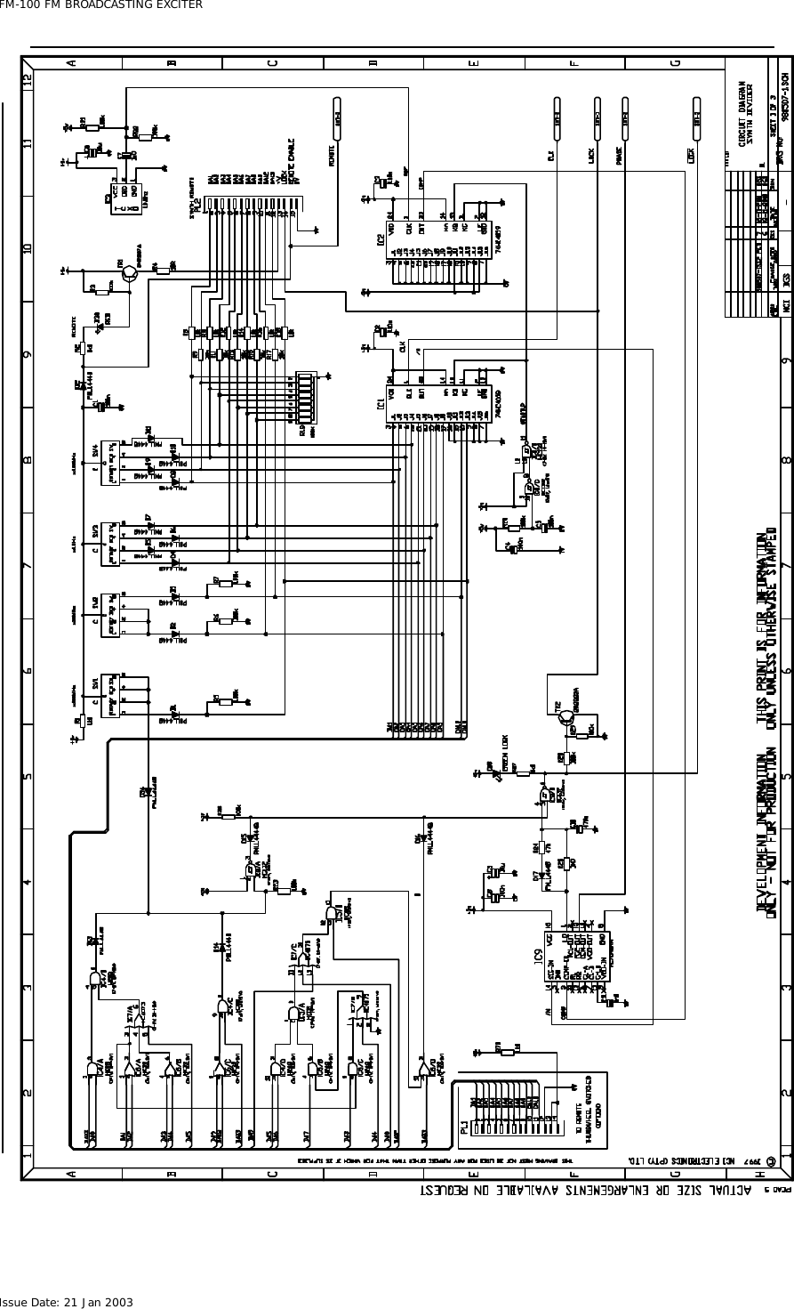  FM-100 FM BROADCASTING EXCITER Issue Date: 21 Jan 2003  