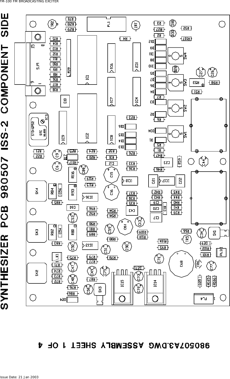  FM-100 FM BROADCASTING EXCITER Issue Date: 21 Jan 2003  