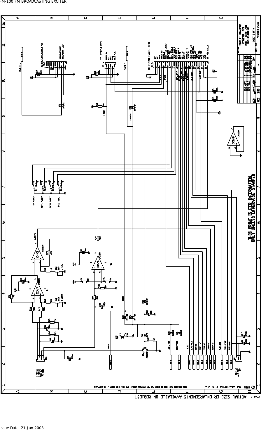  FM-100 FM BROADCASTING EXCITER Issue Date: 21 Jan 2003  