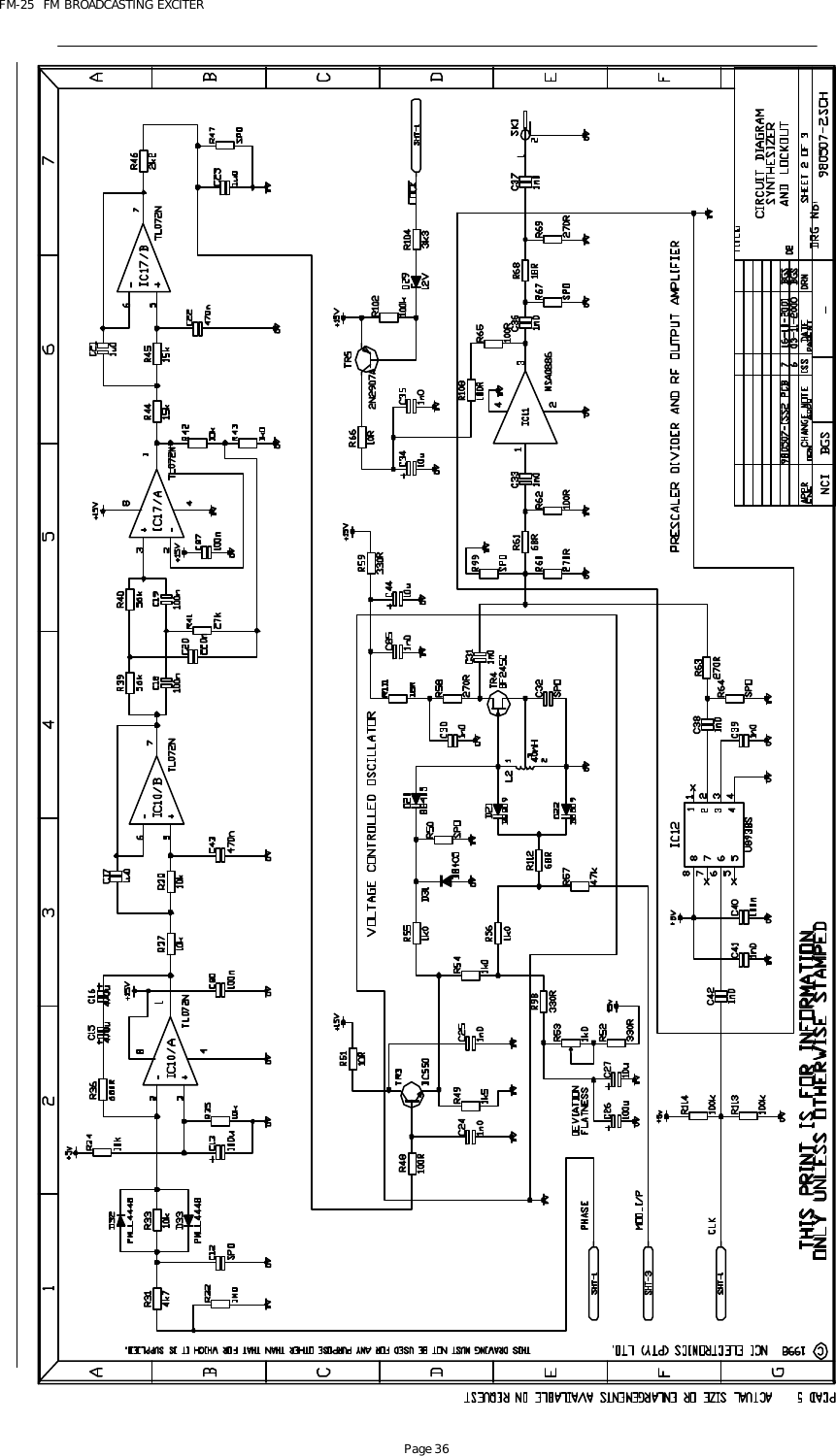 FM-25  FM BROADCASTING EXCITER Page 36  