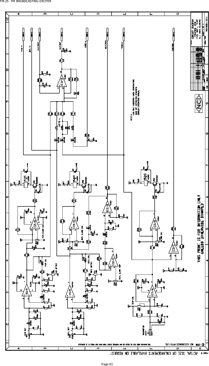 FM-25  FM BROADCASTING EXCITER Page 43  