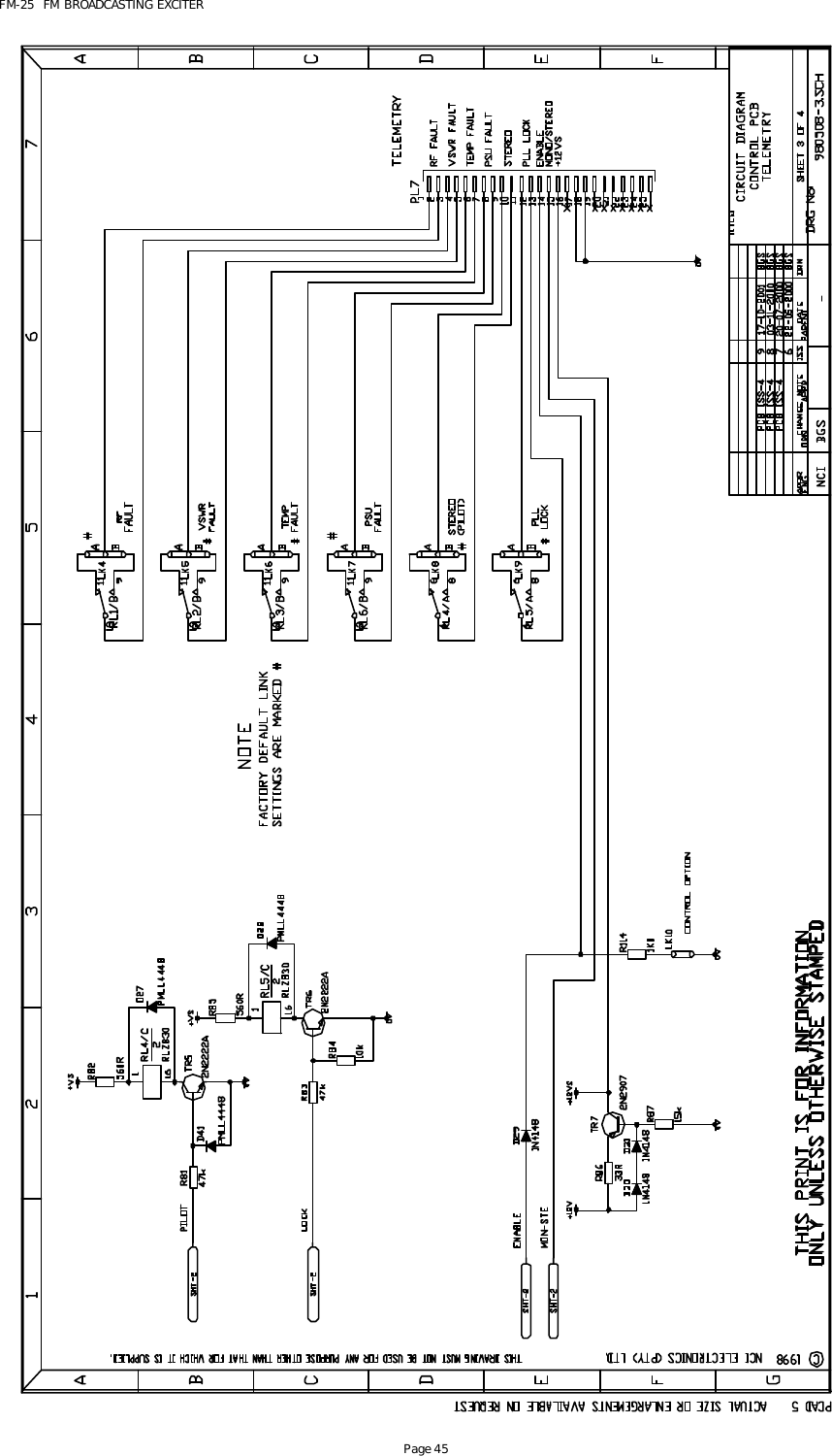 FM-25  FM BROADCASTING EXCITER Page 45  