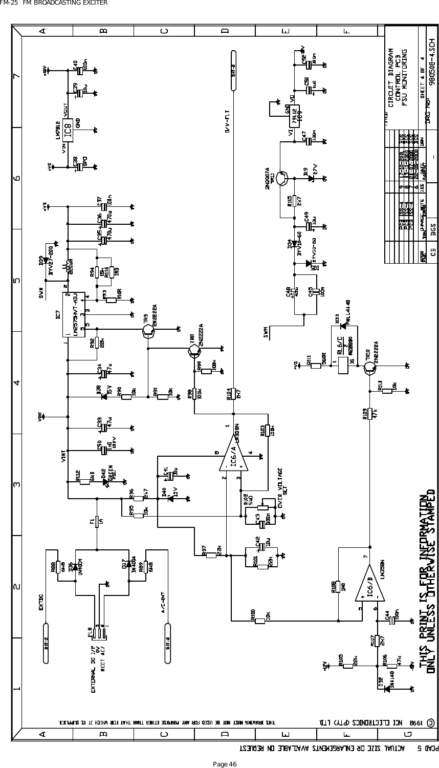 FM-25  FM BROADCASTING EXCITER Page 46  