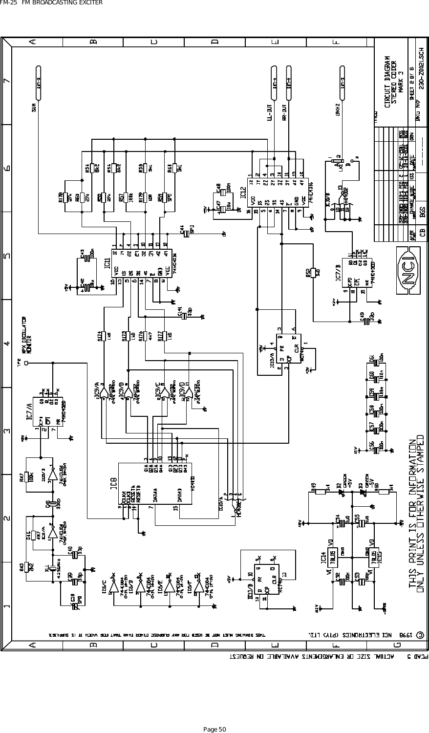 FM-25  FM BROADCASTING EXCITER Page 50  