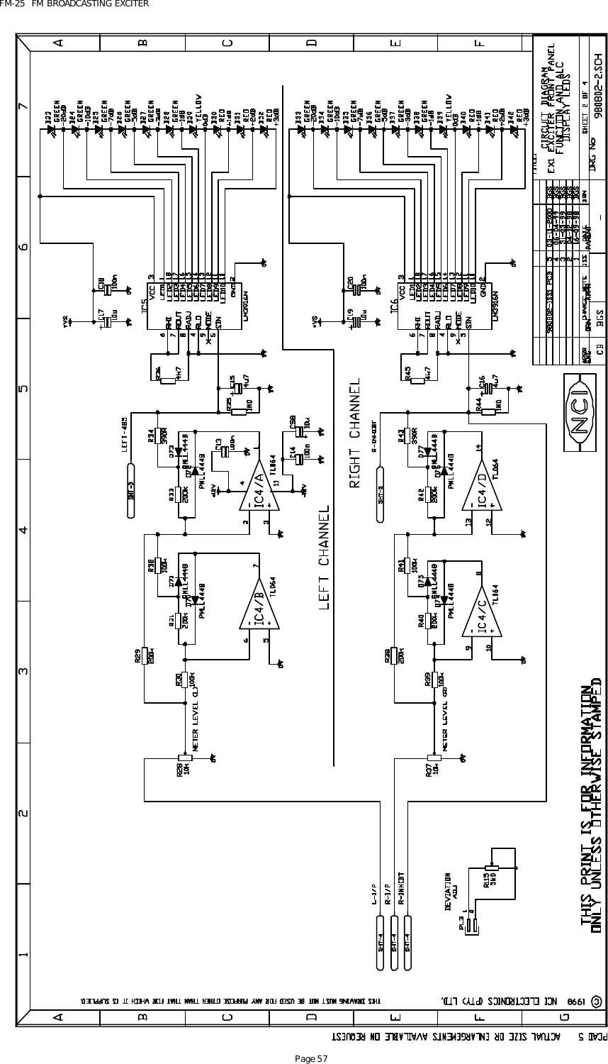 FM-25  FM BROADCASTING EXCITER Page 57  