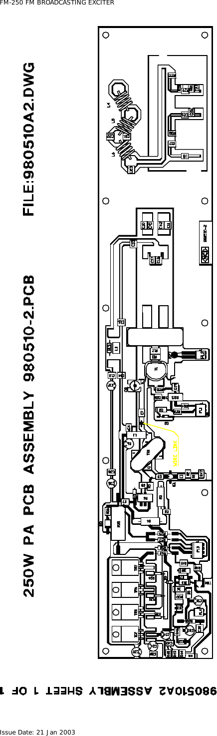  FM-250 FM BROADCASTING EXCITER Issue Date: 21 Jan 2003  