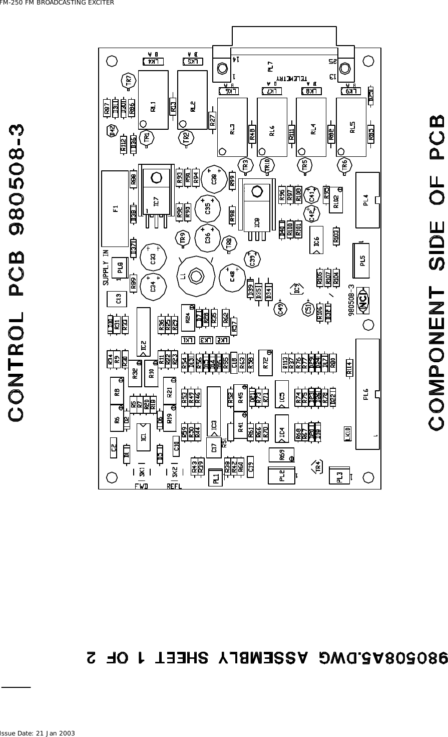  FM-250 FM BROADCASTING EXCITER Issue Date: 21 Jan 2003  