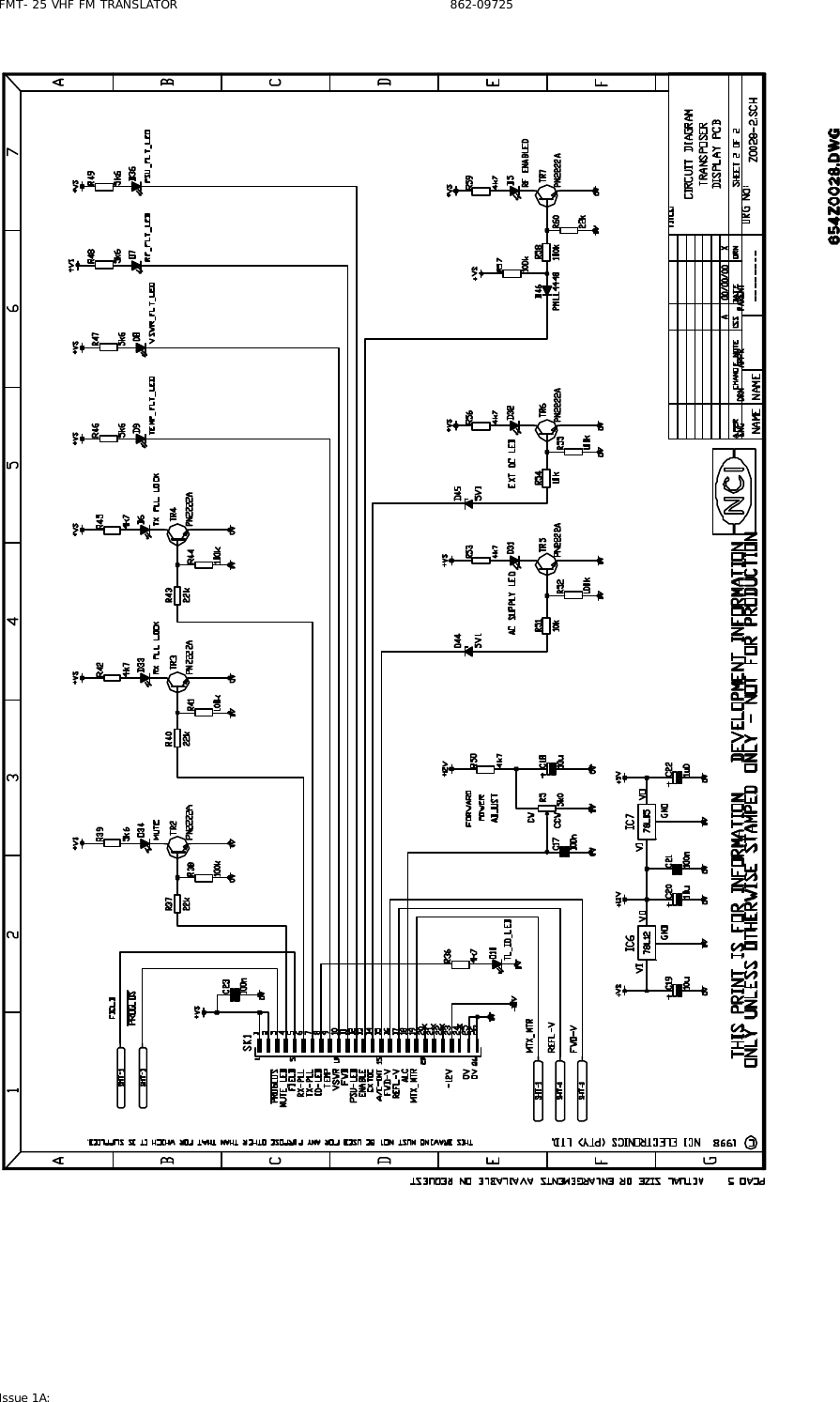 FMT- 25 VHF FM TRANSLATOR                                                              862-09725 Issue 1A:    