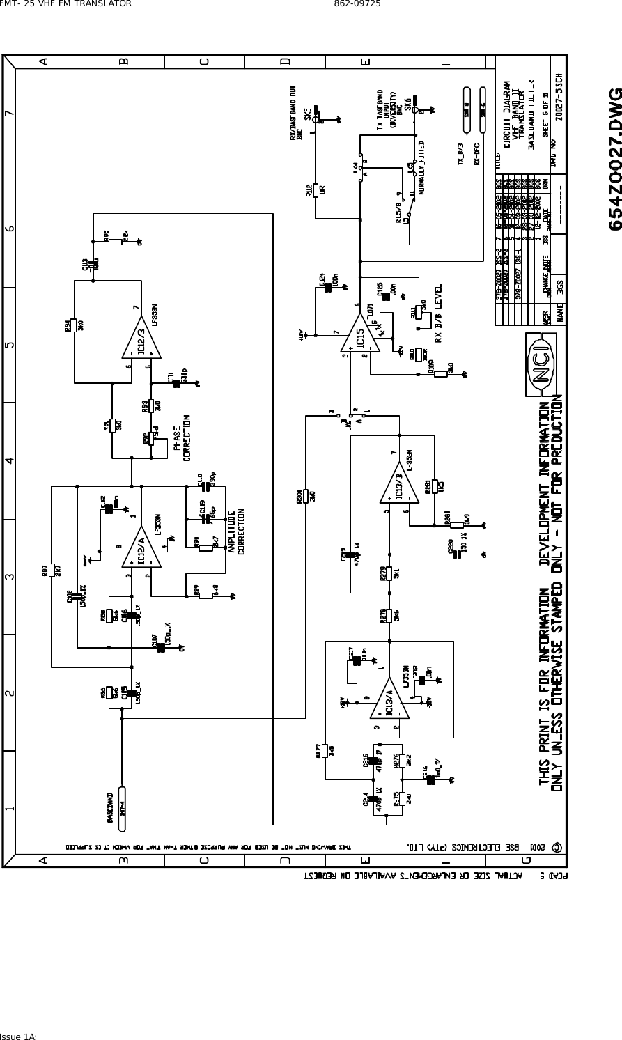 FMT- 25 VHF FM TRANSLATOR                                                              862-09725 Issue 1A:    