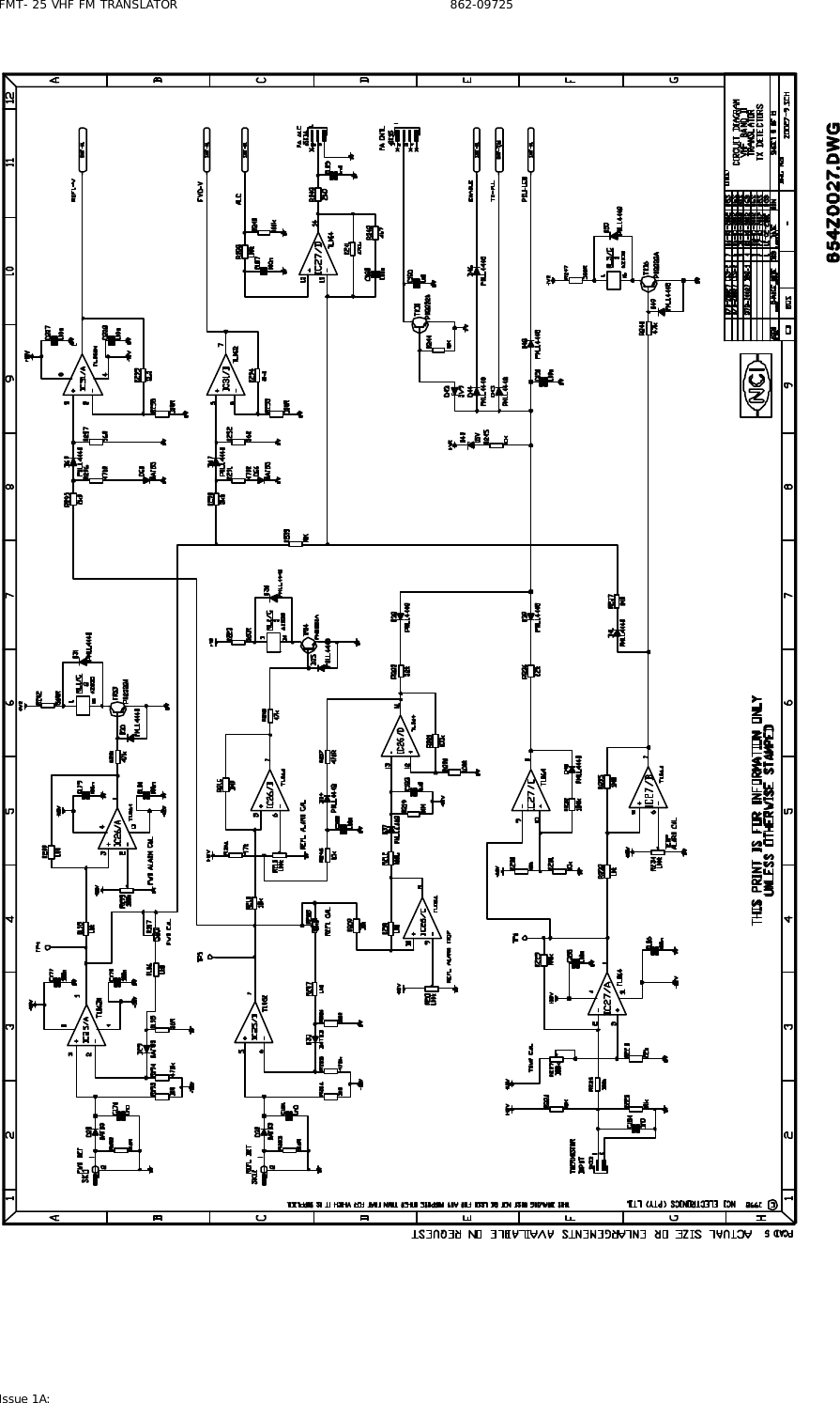 FMT- 25 VHF FM TRANSLATOR                                                              862-09725 Issue 1A:    