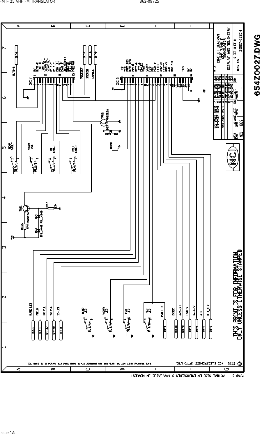 FMT- 25 VHF FM TRANSLATOR                                                              862-09725 Issue 1A:    