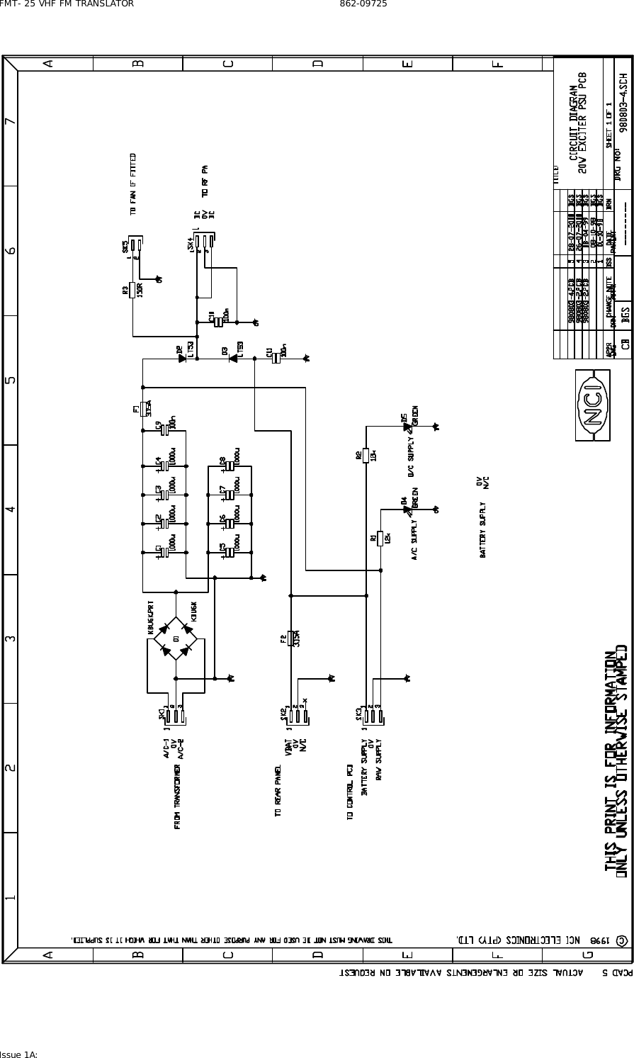 FMT- 25 VHF FM TRANSLATOR                                                              862-09725 Issue 1A:    