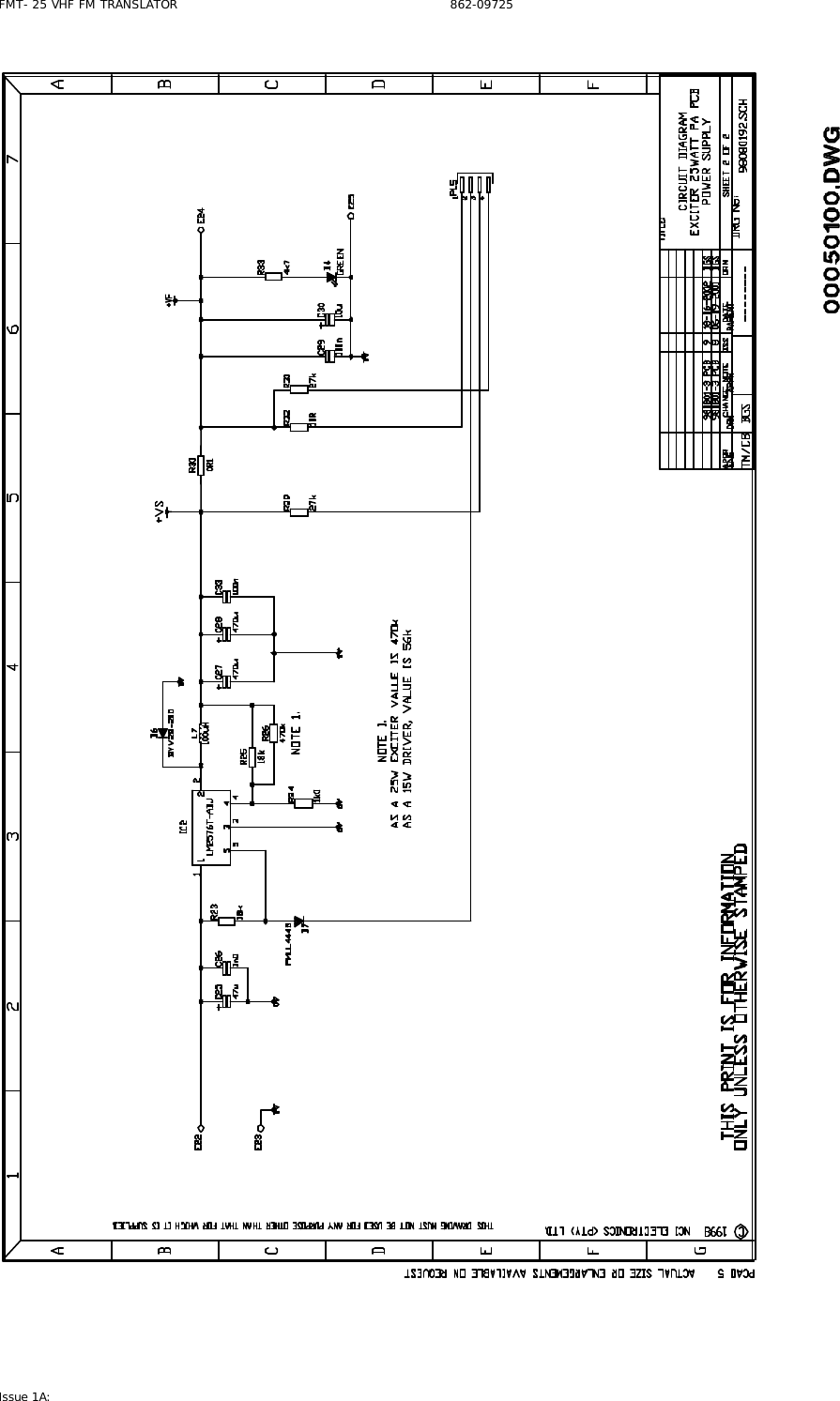 FMT- 25 VHF FM TRANSLATOR                                                              862-09725 Issue 1A:    