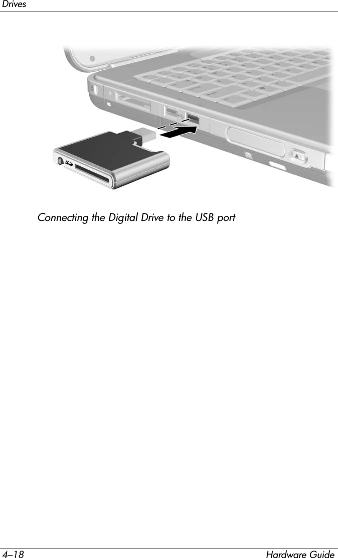 4–18 Hardware GuideDrivesConnecting the Digital Drive to the USB port