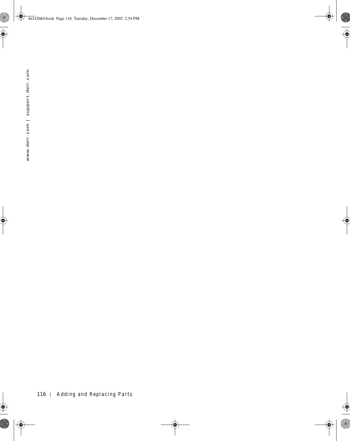 116 Adding and Replacing Partswww.dell.com | support.dell.com4n142bk0.book  Page 116  Tuesday, December 17, 2002  2:54 PM