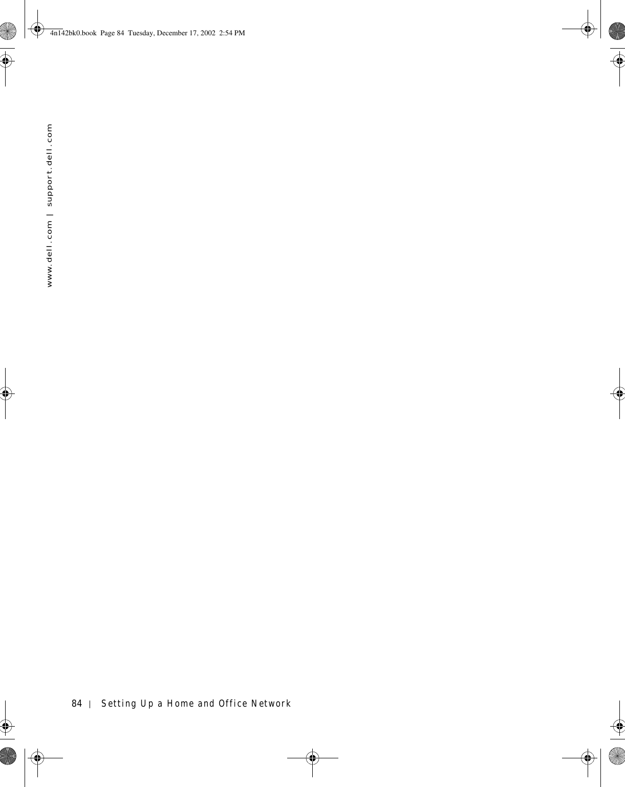 84 Setting Up a Home and Office Networkwww.dell.com | support.dell.com4n142bk0.book  Page 84  Tuesday, December 17, 2002  2:54 PM